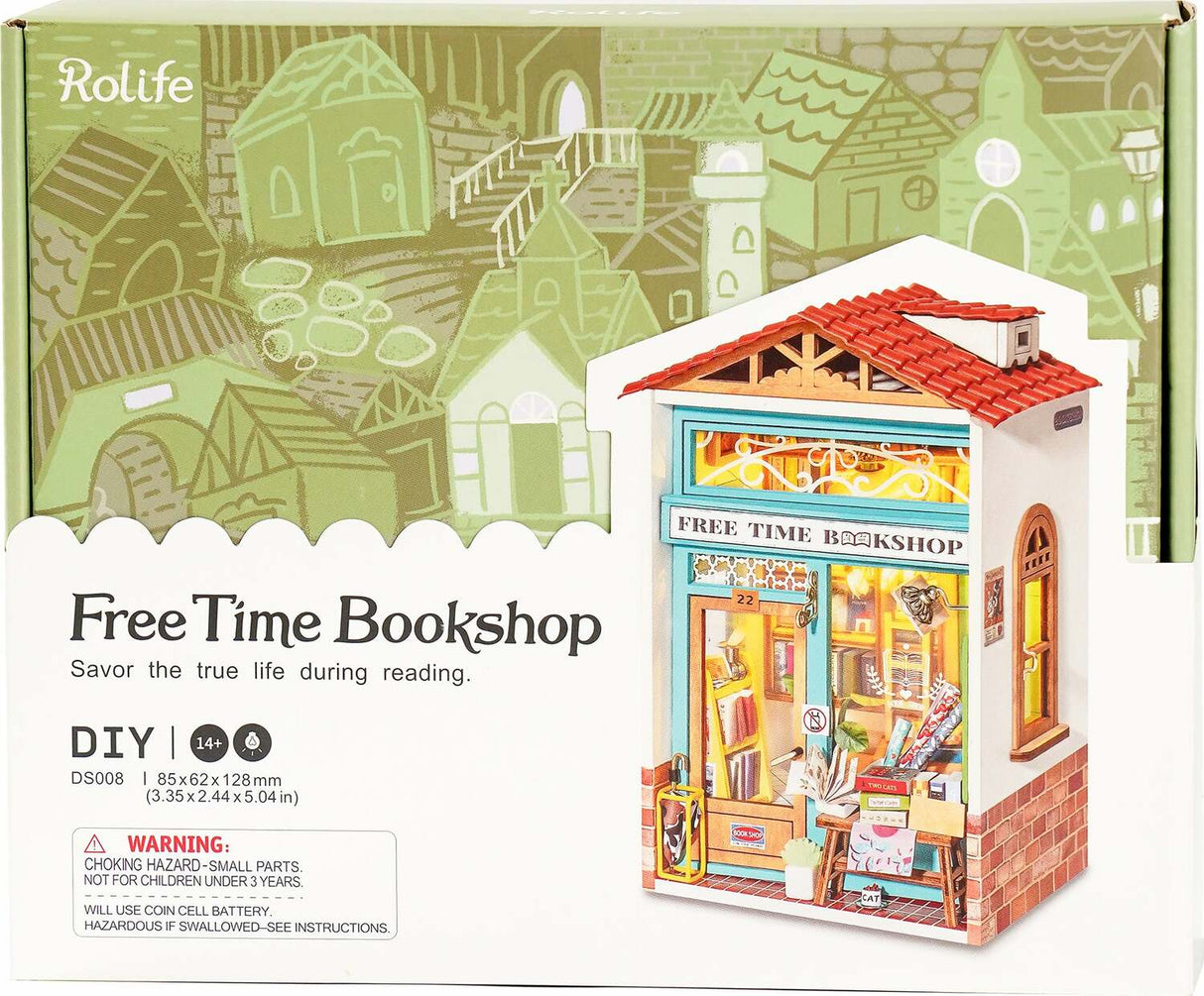 DIY Miniature House Kit: Free Time Bookshop