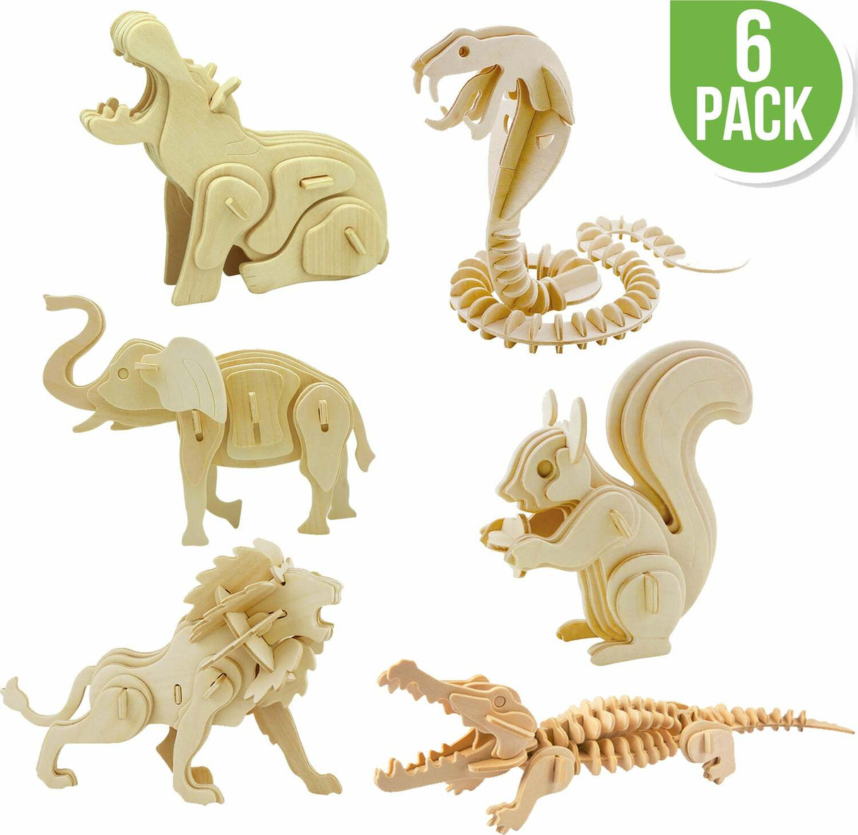 3D Classic Wooden Puzzle Bundle - Wild Animals