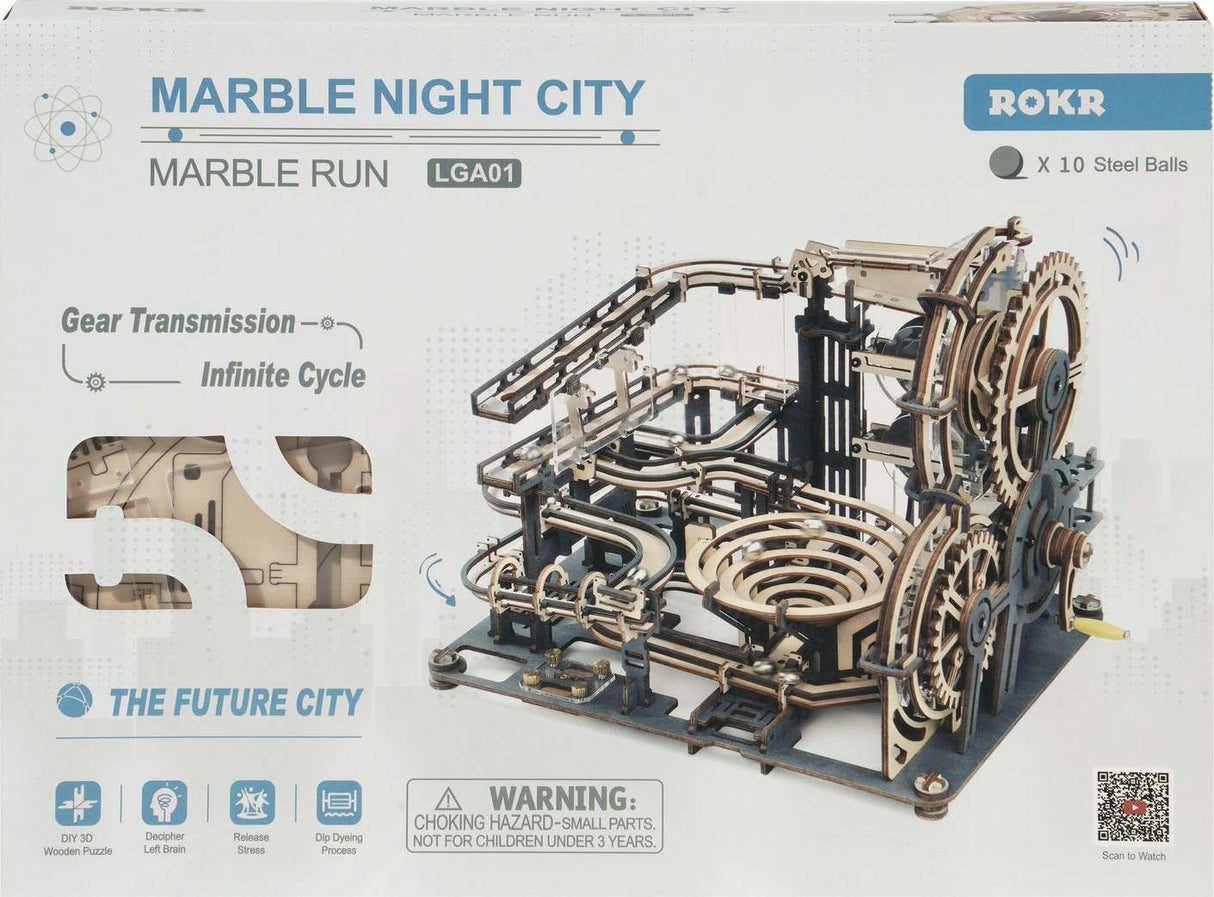 3D Wooden Puzzle Marble Run - Marble Night City