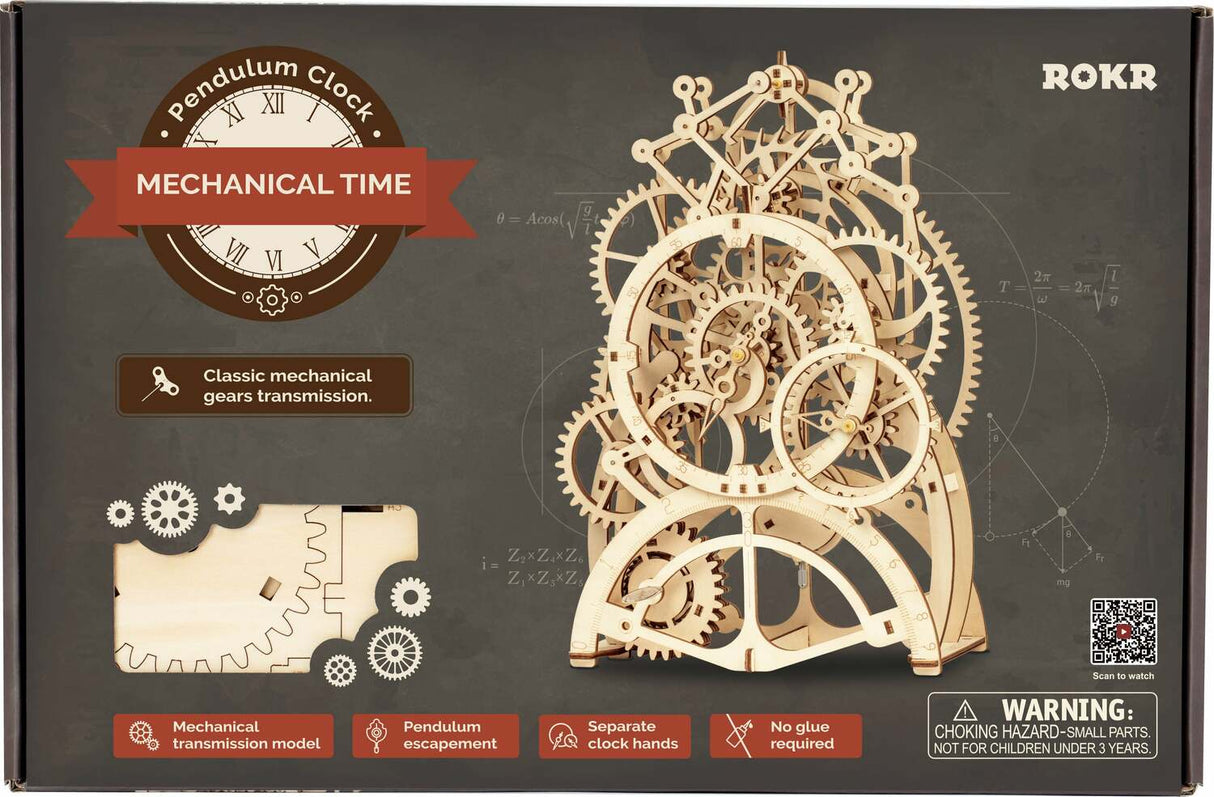 3D Mechanical Wooden Puzzle - Pendulum Clock