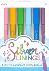 Silver Linings - Silver Ink Markers with Outlines - Set of 6