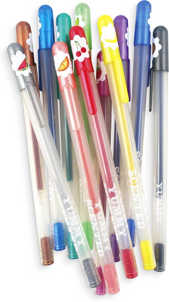 Yummy Yummy Scented Glitter Gel Pens - Set of 12