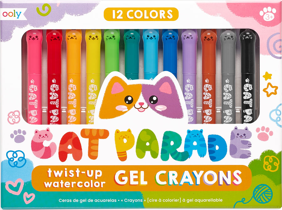 Cat Parade Twist-Up Watercolor Gel Crayons - Set of 12