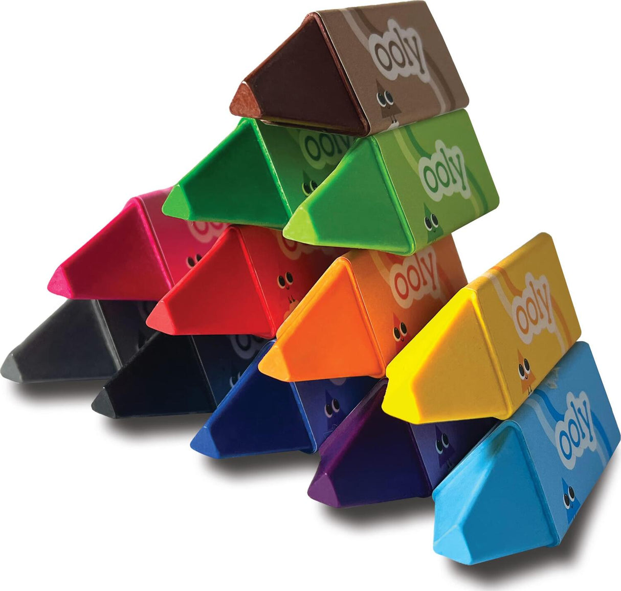 Happy Triangles Jumbo Crayons - Set of 12