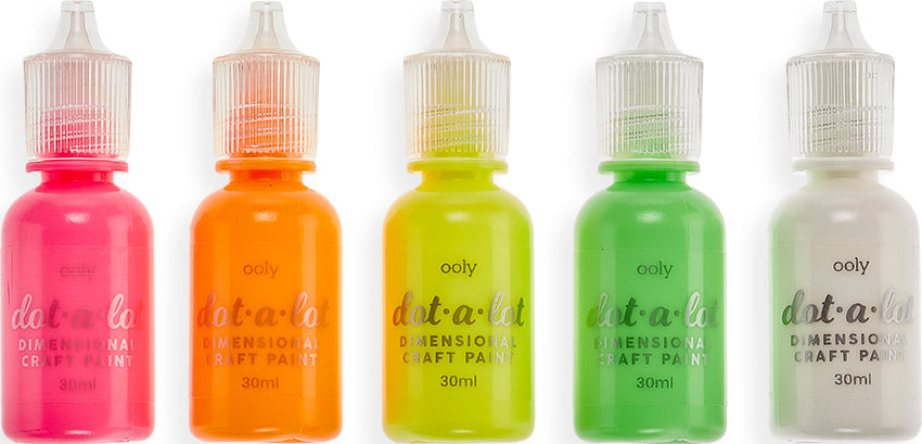 Dot-a-lot Dot Neon Brights Craft Paint  Set Of 5