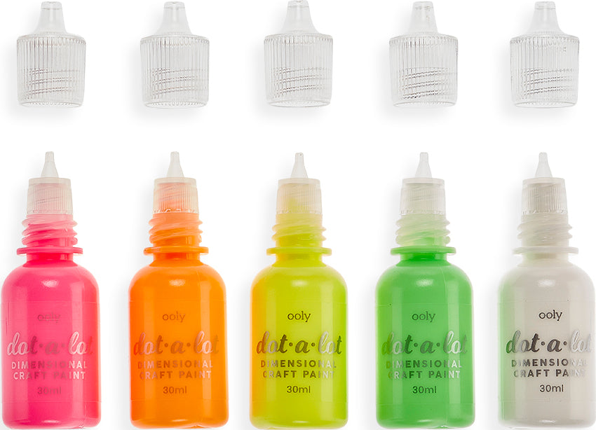 Dot-a-lot Dot Neon Brights Craft Paint  Set Of 5