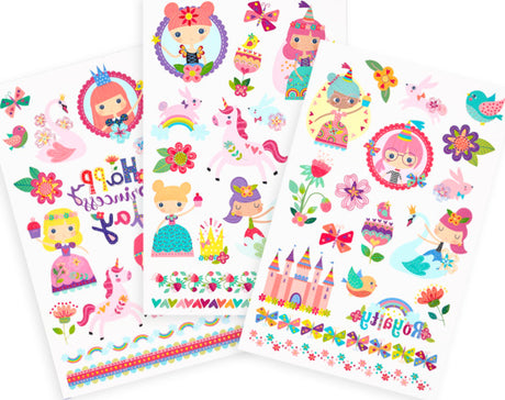 Tattoo-palooza Temporary Tattoos  Princess Garden  3 Sheets