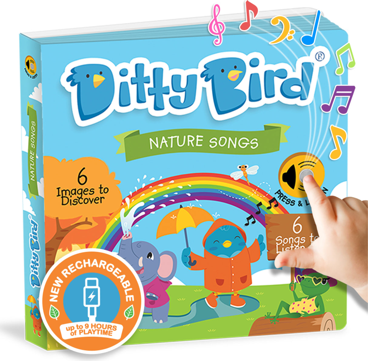 Ditty Bird | Nature Songs Interactive Sound Book for toddlers 1- 3 | Musical books for 1 year old | I  can sing a Rainbow song for babies