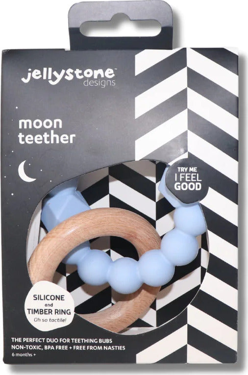 Moon Teether (Soft Blue)