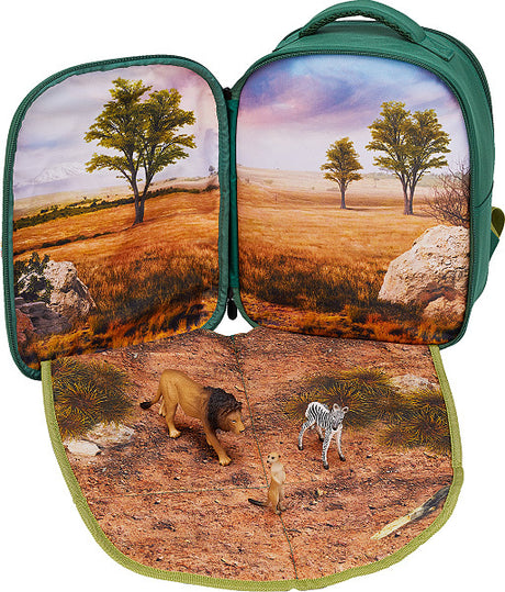 3D Wildlife Junior Backpack with 3 Figures