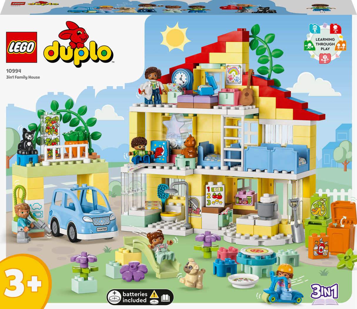 LEGO DUPLO 3 in 1 Family House Set with Toy Car