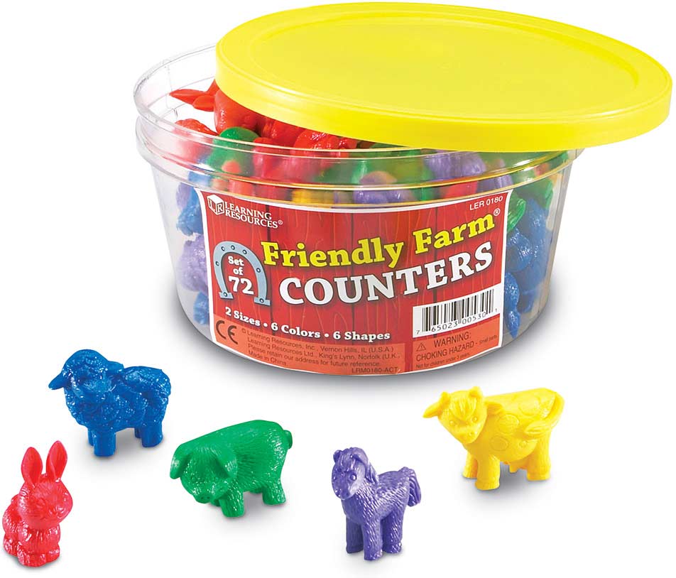 Friendly Farm Animal Counters (72 PC