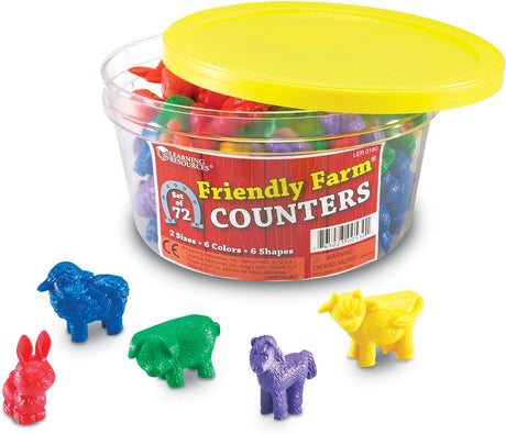 Friendly Farm Animal Counters (72 PC