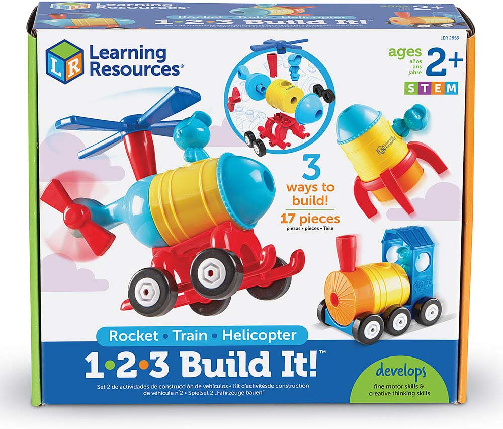 1-2-3 Build It! Rocket-Train-Helicopter