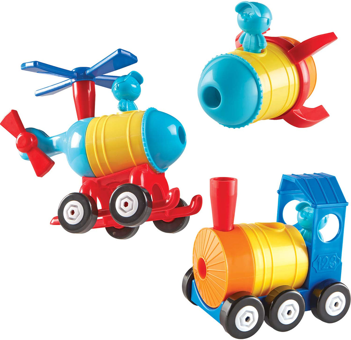 1-2-3 Build It! Rocket-Train-Helicopter