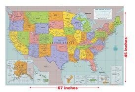 Laminated USA Wall Map (50'' W x 32'' H)