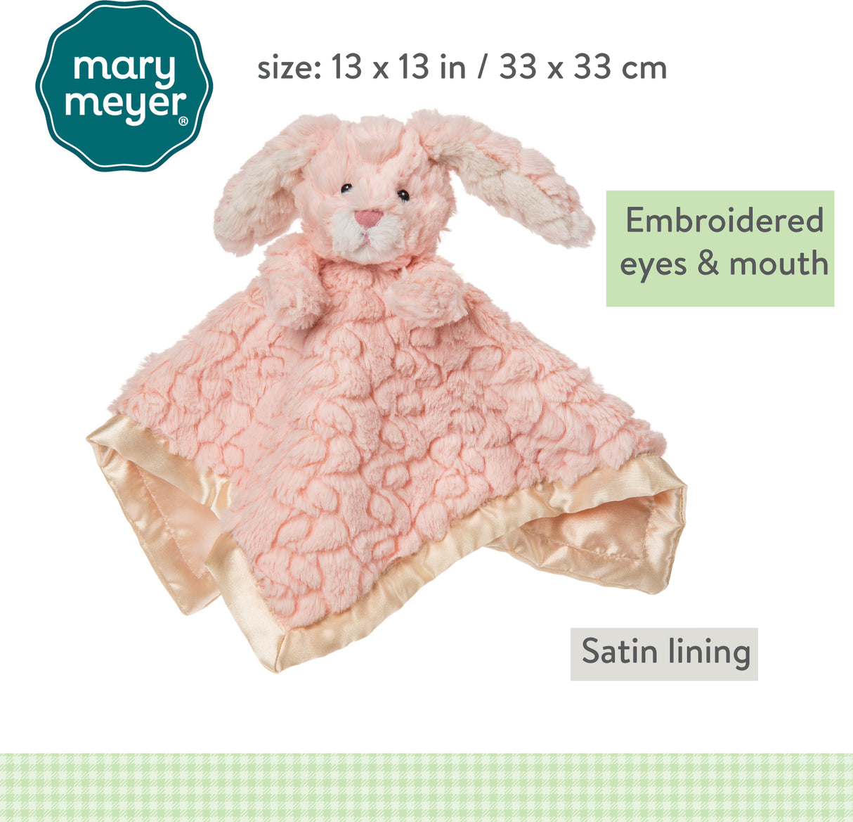 Putty Nursery Bunny Character Blanket  13x13"