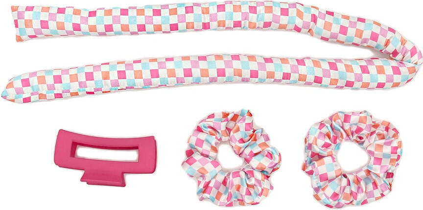 Check Satin Curling Set (assorted)