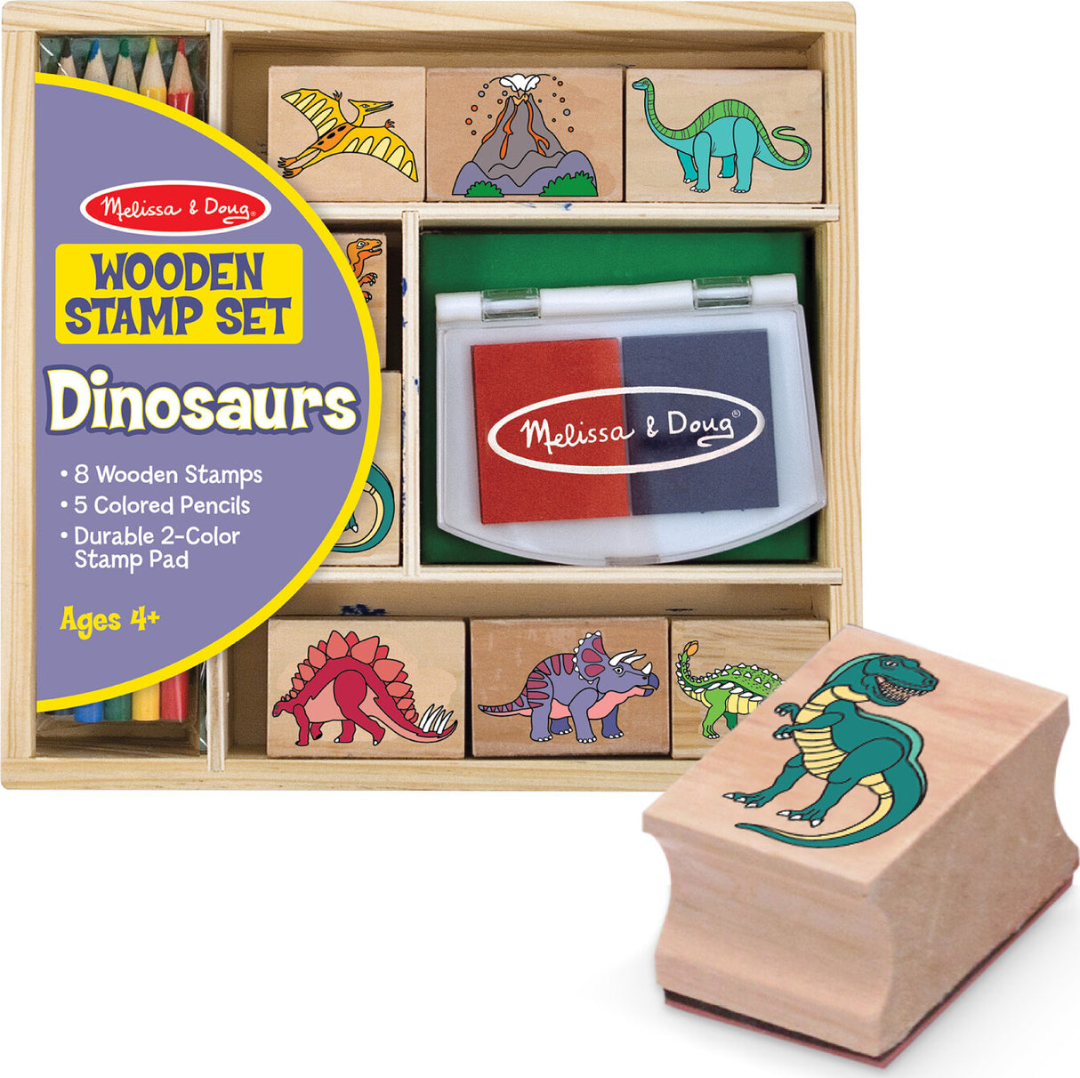 Wooden Stamp Set - Dinosaurs