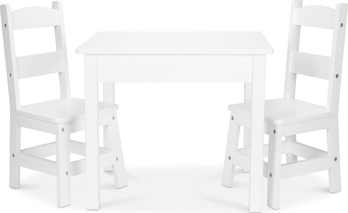 Wooden Table & Chairs - White