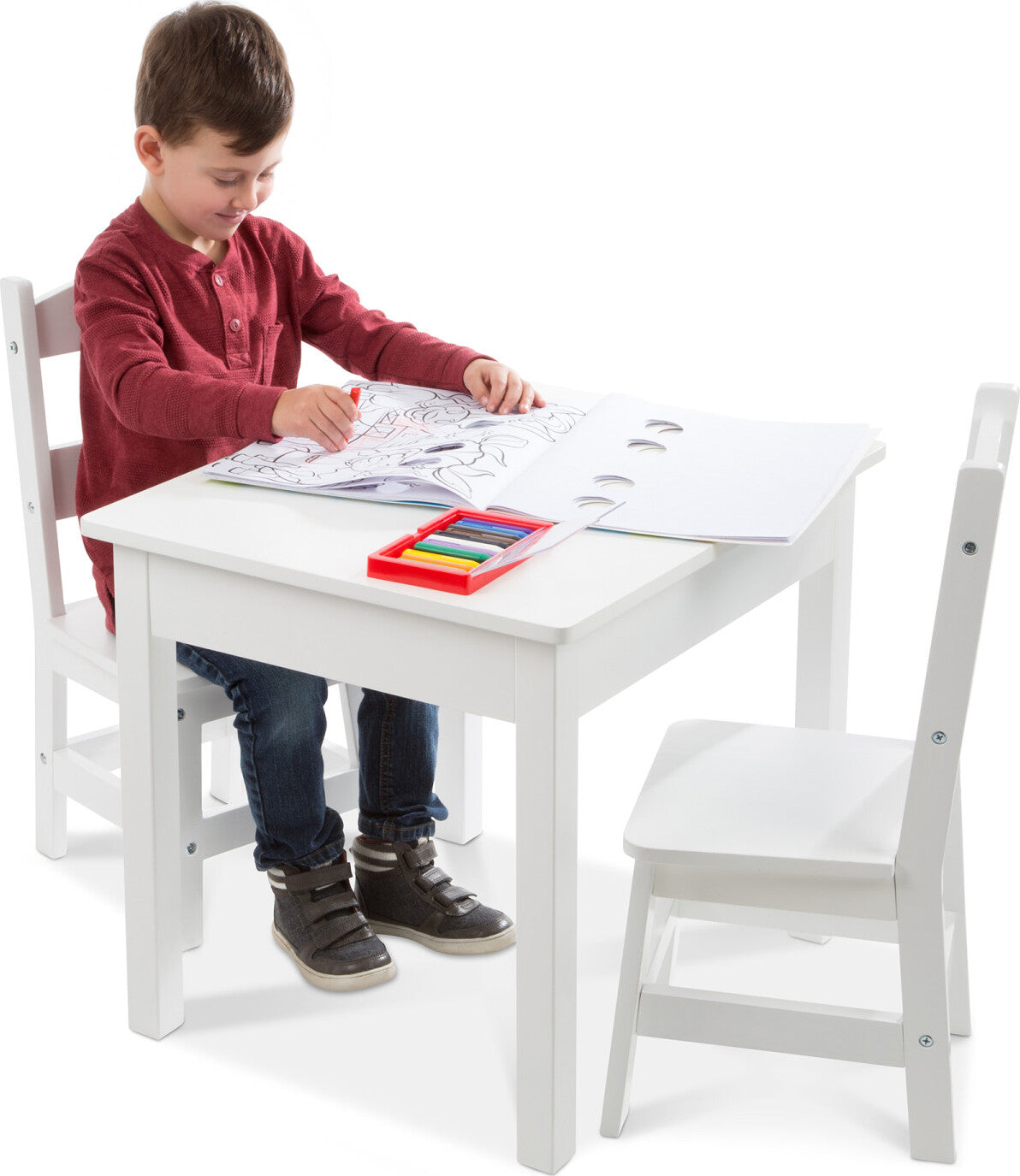 Wooden Table & Chairs - White