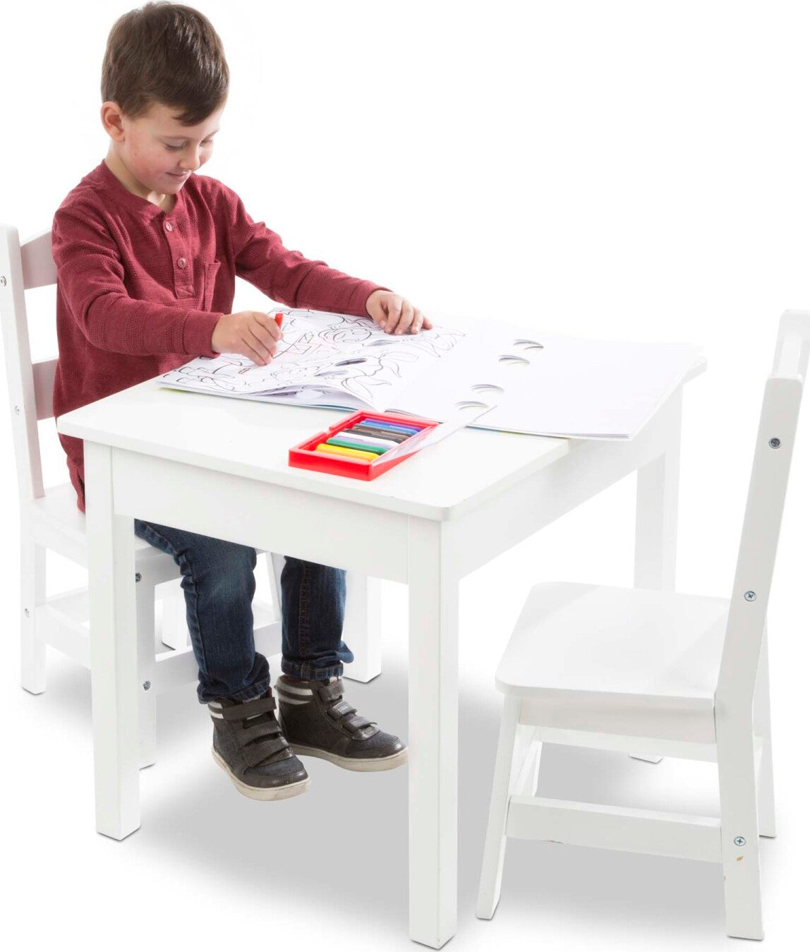 Wooden Table & Chairs - White