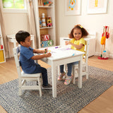 Wooden Table & Chairs - White