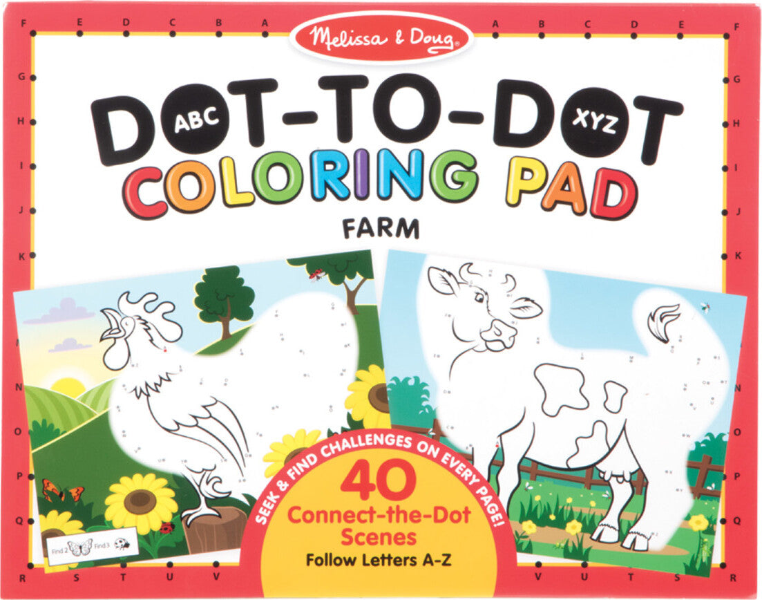 ABC Dot-to-Dot Coloring Pad - Farm