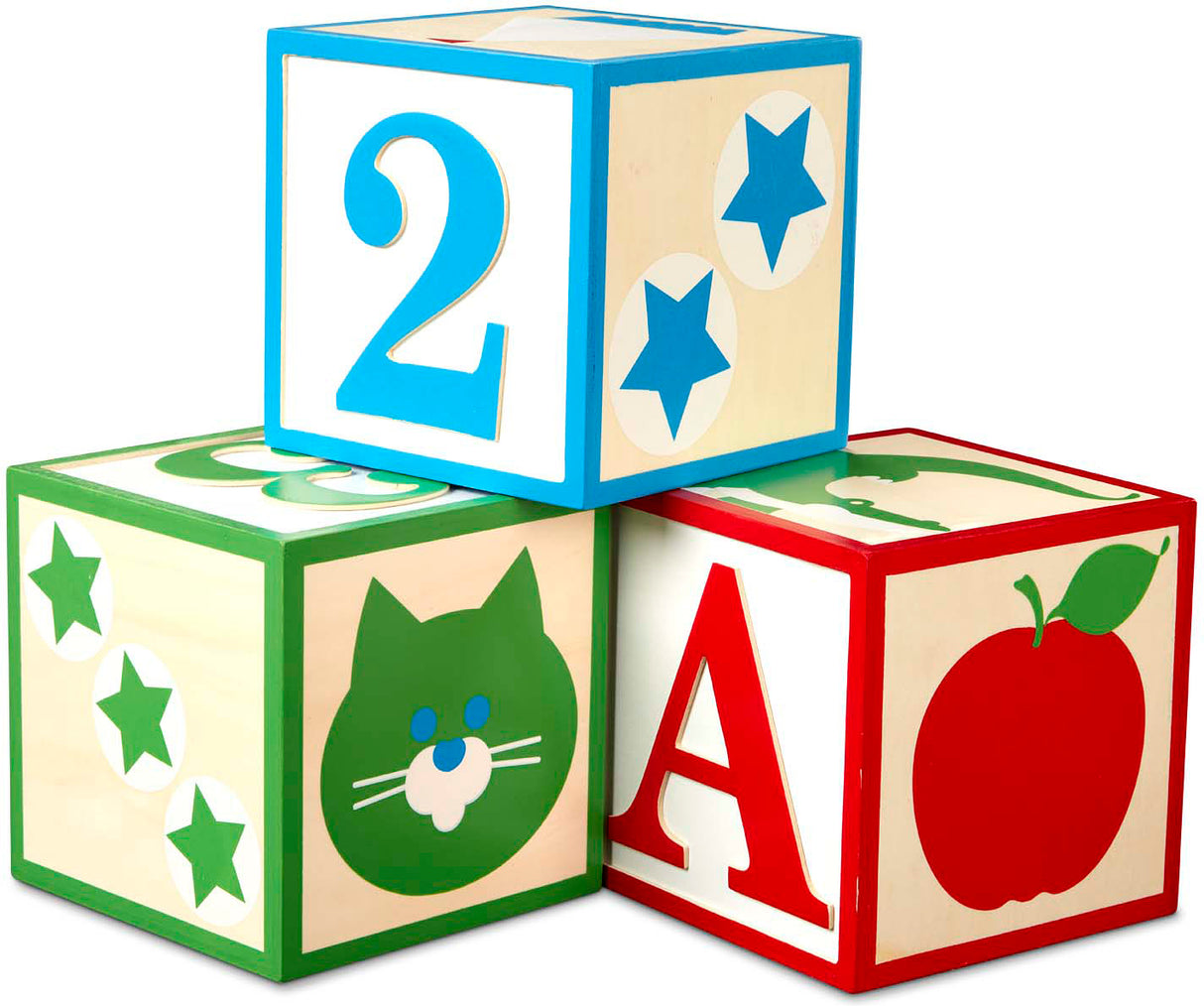 Jumbo Wooden ABC-123 Blocks - Classic