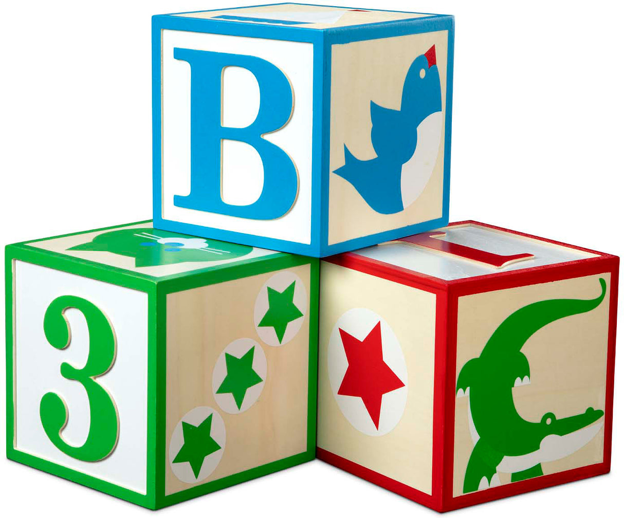 Jumbo Wooden ABC-123 Blocks - Classic