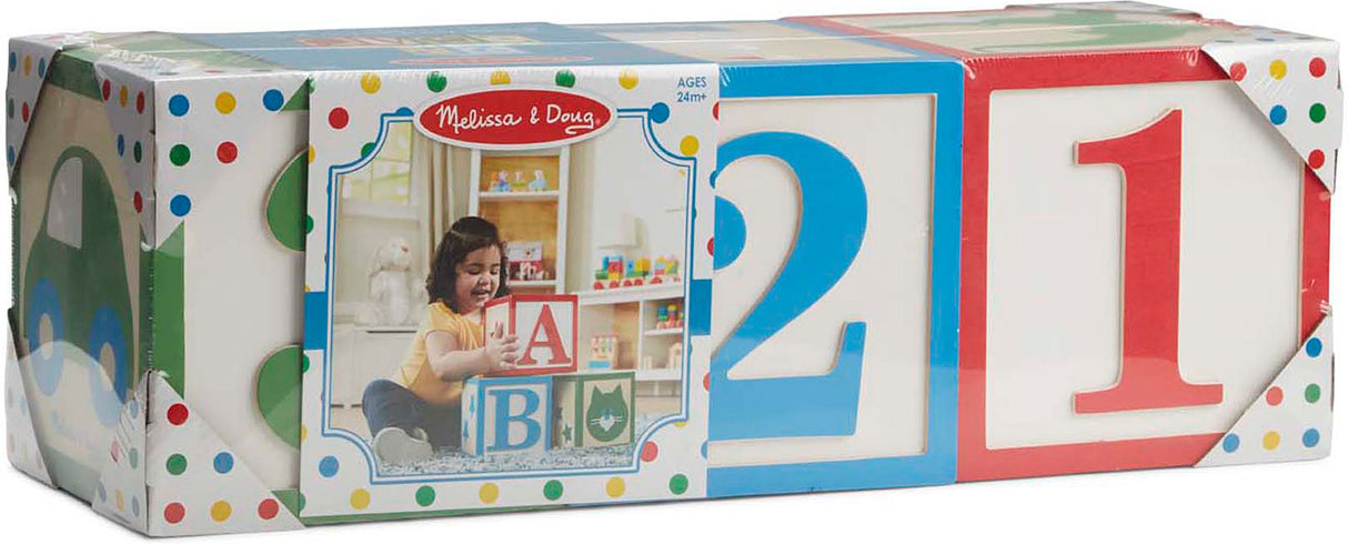 Jumbo Wooden ABC-123 Blocks - Classic