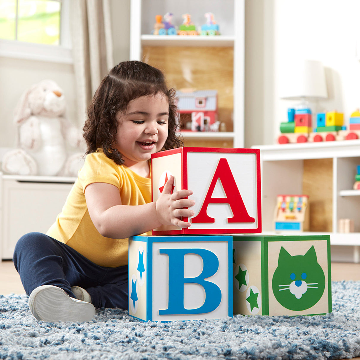 Jumbo Wooden ABC-123 Blocks - Classic