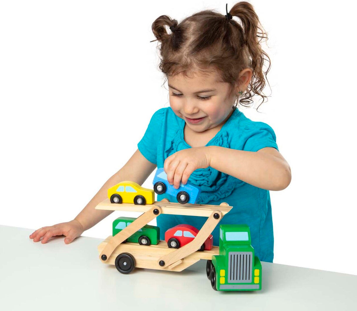 Car Carrier Truck & Cars Wooden Toy Set