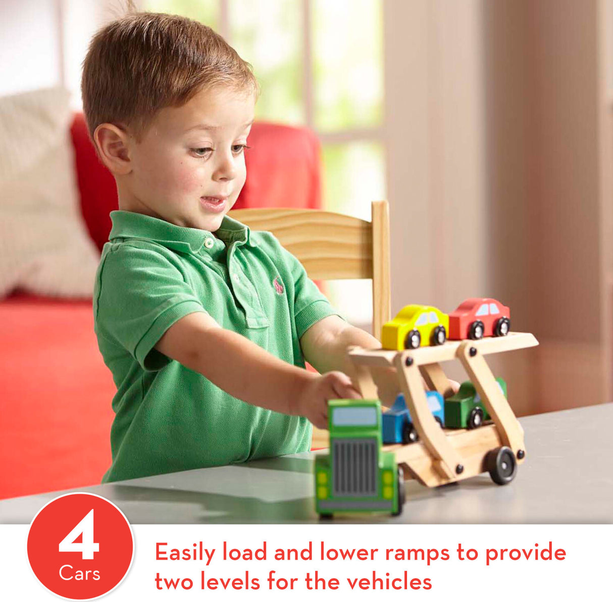 Car Carrier Truck & Cars Wooden Toy Set