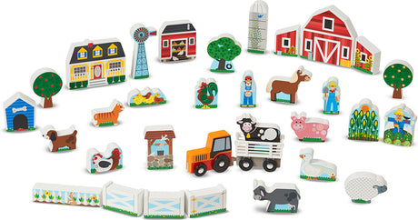 Wooden Farm & Tractor Play Set