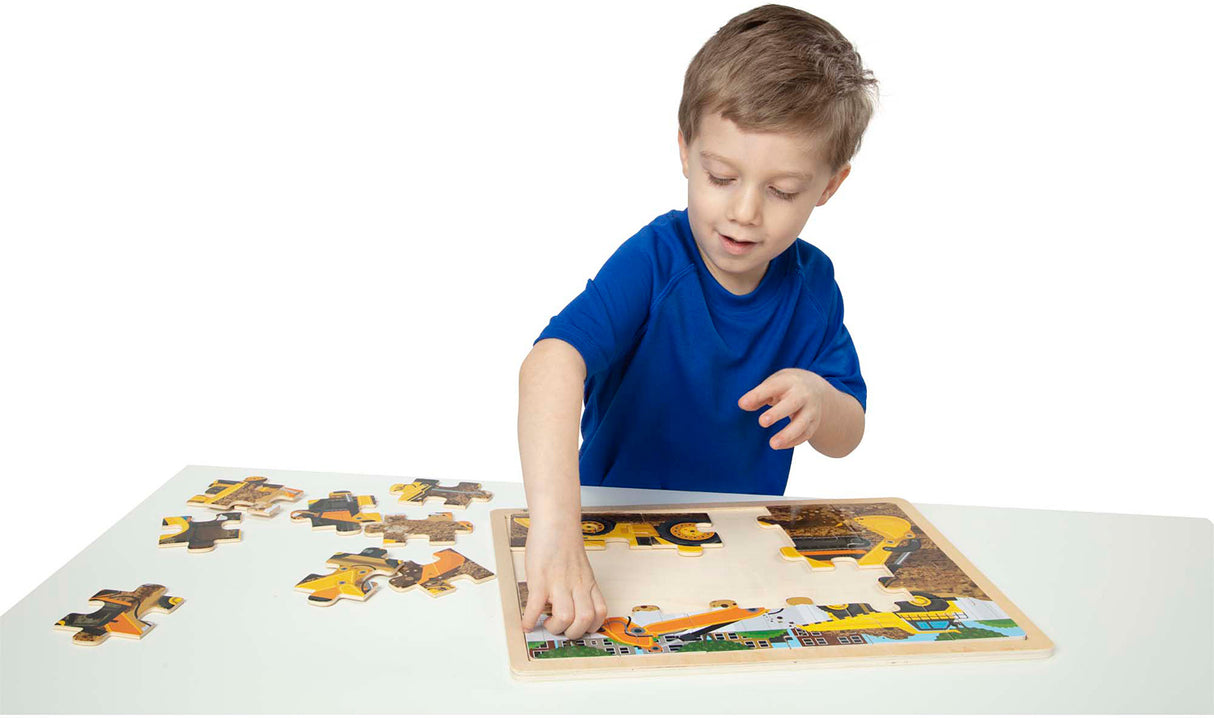 Diggers at Work Wooden Jigsaw Puzzle - 24 Pieces