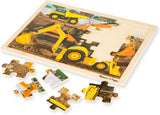 Diggers at Work Wooden Jigsaw Puzzle - 24 Pieces