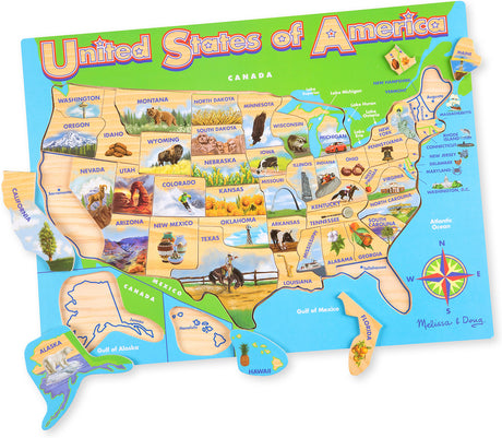 USA Map Wooden Jigsaw Puzzle