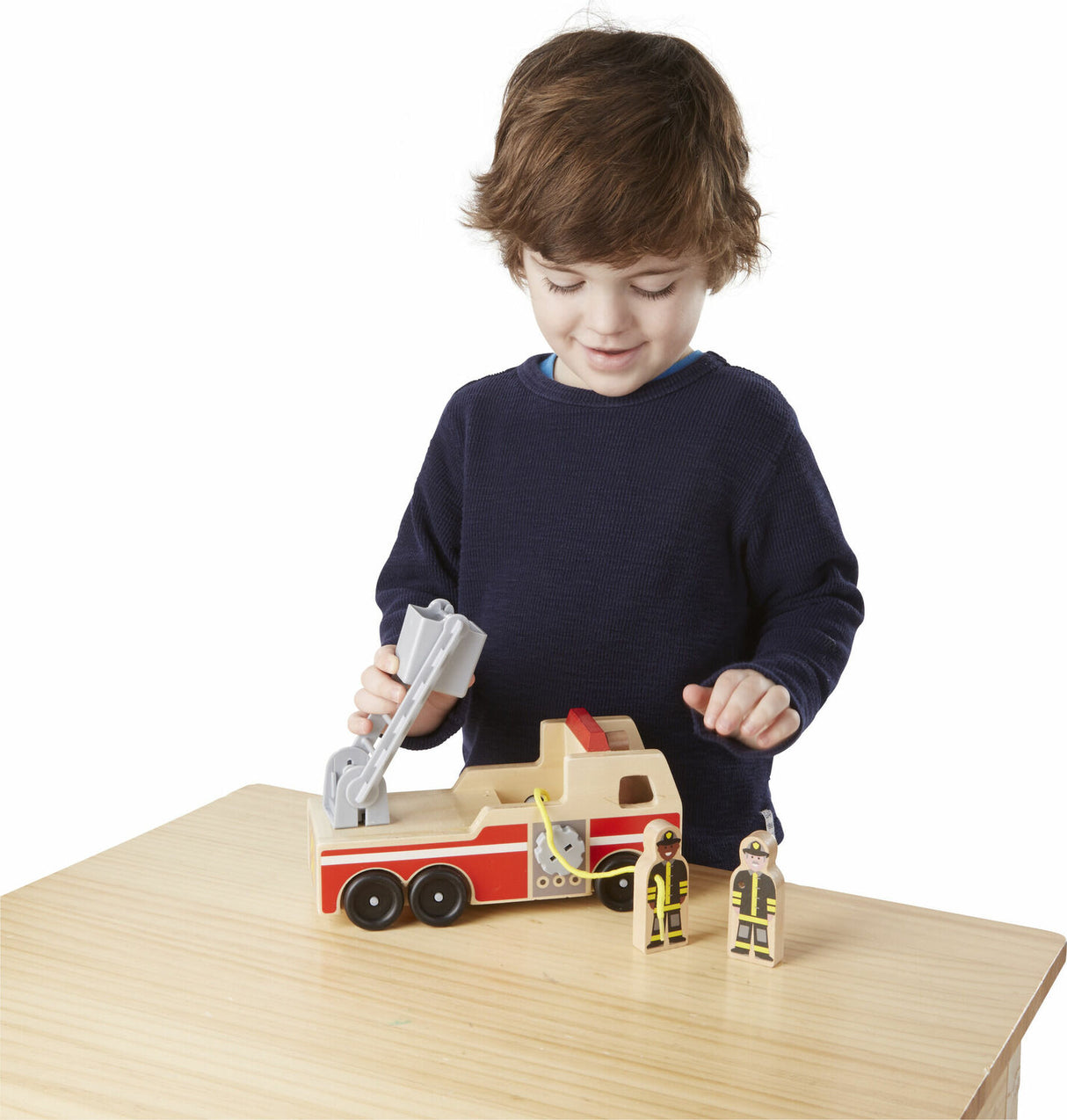 Classic Wooden Fire Truck Play Set