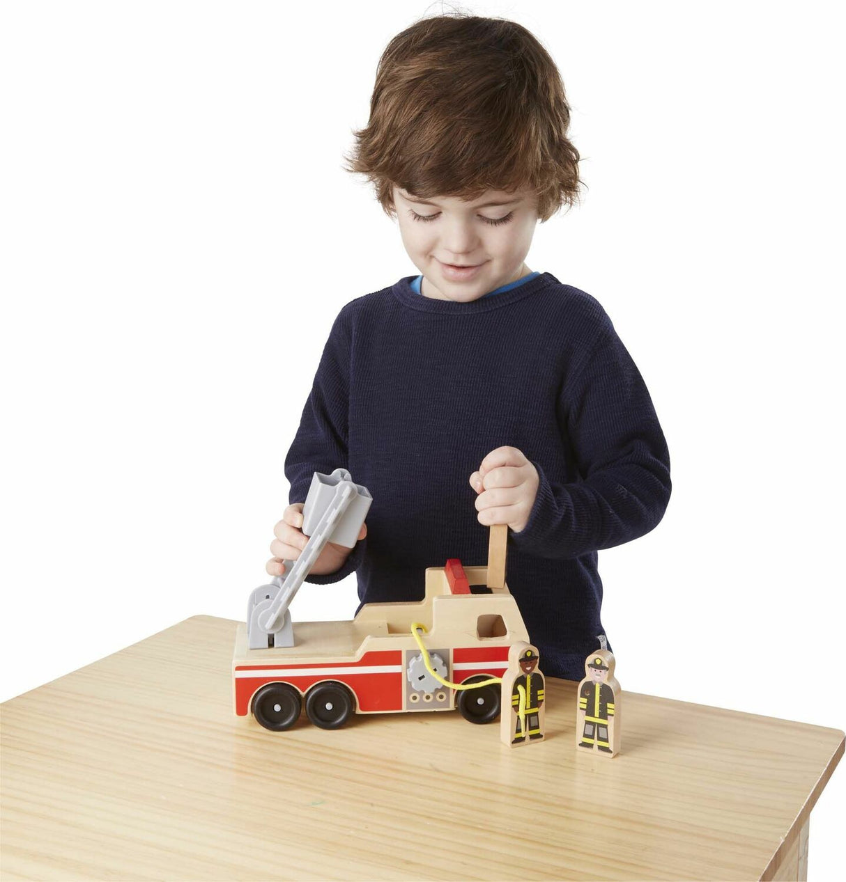 Classic Wooden Fire Truck Play Set