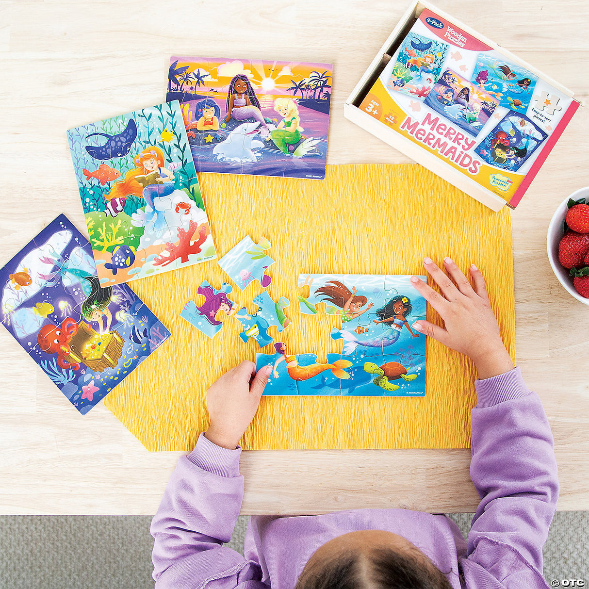 Merry Mermaids 4-Pack Wooden Puzzles