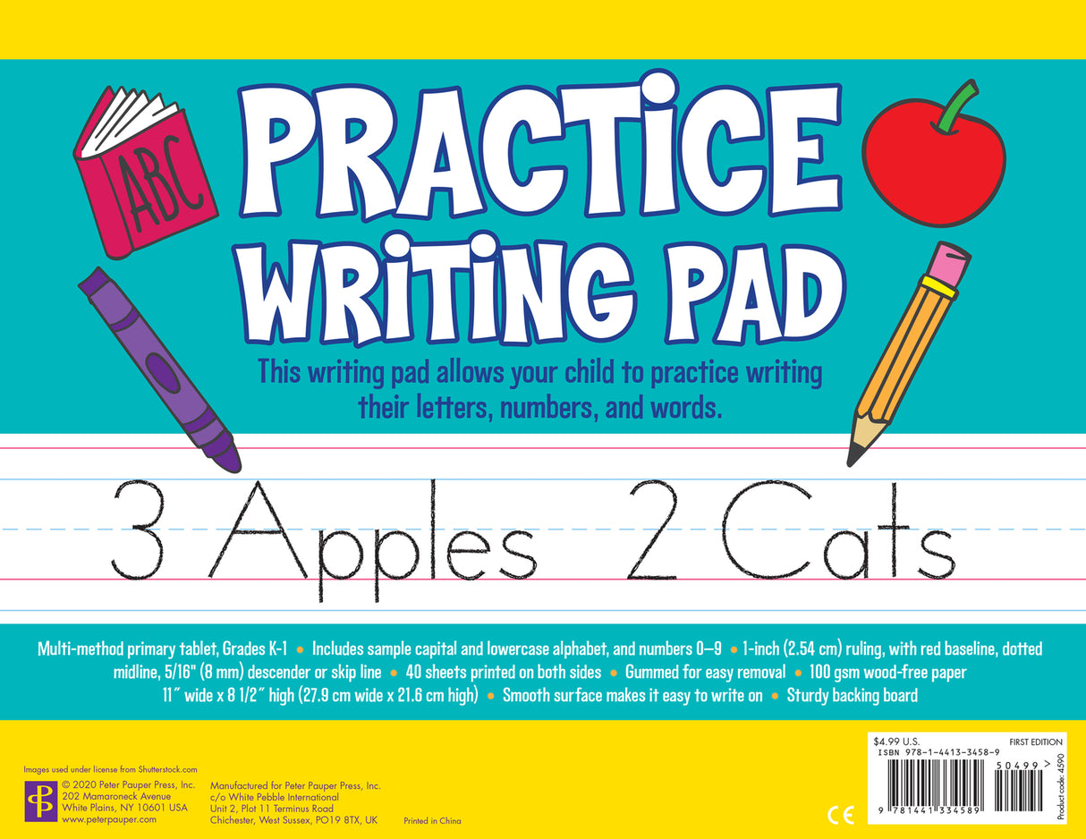 Practice Writing Pad: This writing pad allows your child to practice writing their letters, numbers, and words.