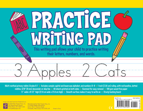 Practice Writing Pad: This writing pad allows your child to practice writing their letters, numbers, and words.