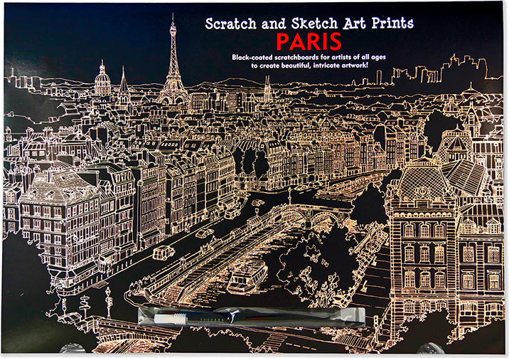 Paris Scratch & Sketch Art Print