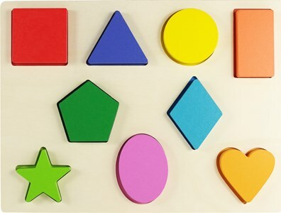 Wooden Shapes Puzzle (For Toddlers 18 Months And Older)