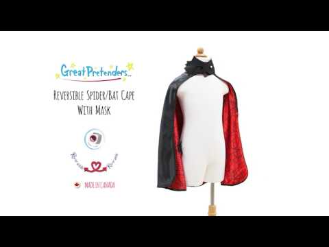 Spider Bat Reversible Cape And Mask (Size 4-6)