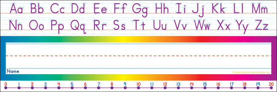 Alphabet-Number Line (Standard) Name Plates