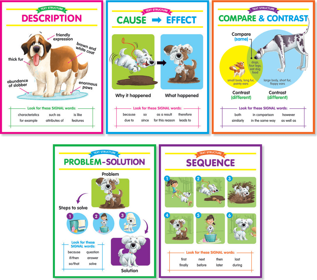 Text Structures Anchor Charts Bulletin Board