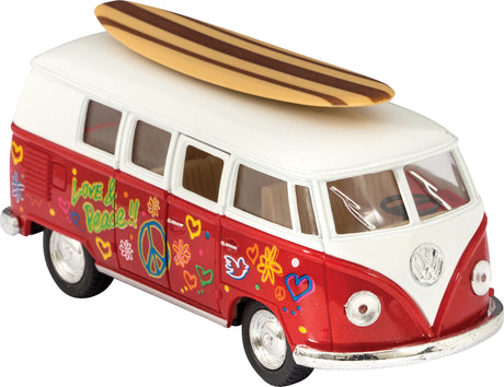 Diecast 62' Vw Bus &Surfboard