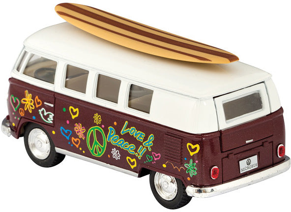 Diecast 62' Vw Bus &Surfboard